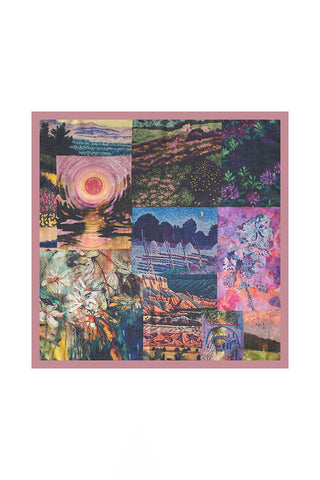 Patchwork Floral Print Square Scarf