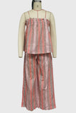 Strapless Striped Pants Set