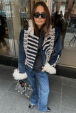 Velvet Military Braided Fringe Trim Jacket