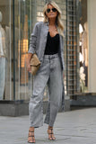Belted Long Sleeve Top and Pants Set