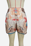 Wrap-Style Printed Skirt Shorts