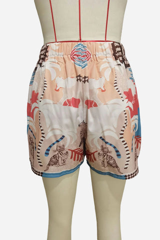 Wrap-Style Printed Skirt Shorts