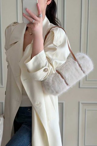 Faux Fur Top Handle Bag