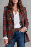Plaid Double-Breasted Blazer