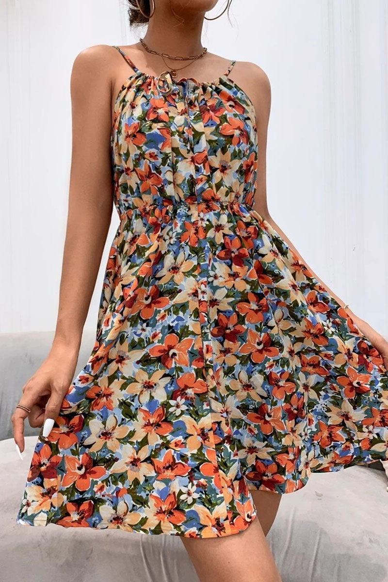 Floral Tie-Front Cami Dress