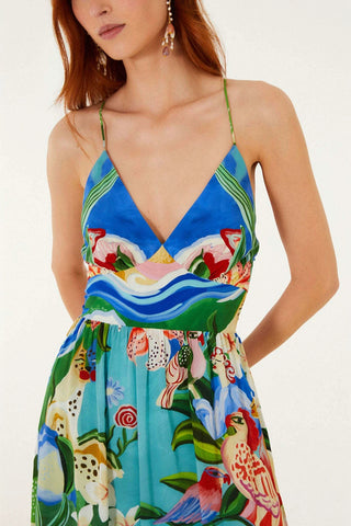 Vibrant Printed Midi Dress