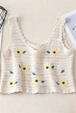 Crochet Floral Pattern Tank Top