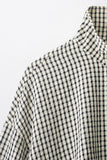 Plaid High Collar Cropped Jacket