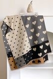 Heart Print Colorblock Square Scarf