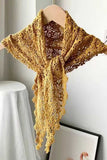 Openwork Crochet Triangle Scarf