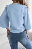 Tie-Front Buttoned Blouse