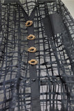 Statement Button-Front Sheer Blouse