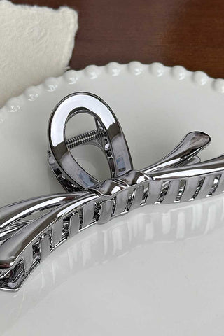Metallic Bow Star Rectangle Hair Clip