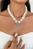 Chunky Bead Sunburst Charm Necklace