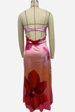 Strapless Maxi Floral Vacation Dress