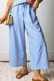 Wide-Leg Drawstring Casual Pants