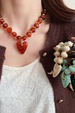 Heart Pendant Beaded Necklace