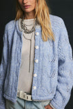 Pointelle Knit Button-Front Cardigan