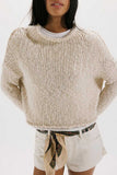 Knit Crew Neck Crop Sweater