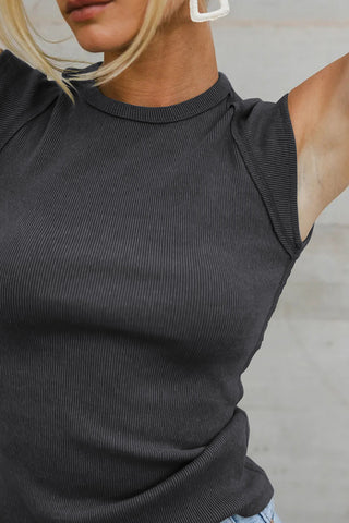 Sleeveless Ribbed Tank Top