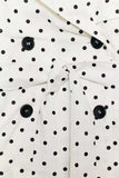 Polka-Dot Belted Lapel Trench Jacket