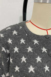 Star Pattern Button-Front Knit Cardigan