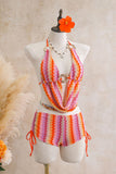 Cutout Ring Halter Bikini Set