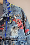 Studded Frayed Denim Jacket