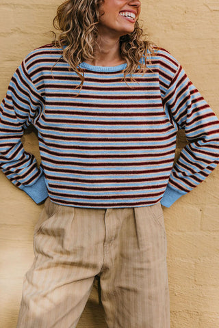 Striped Crew Neck Long Sleeve Sweater