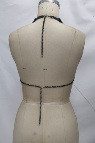 Beaded Halter Chain-Link Tank
