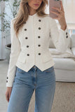 Double-Breasted Stand Collar Military Jacket