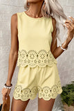 Sleeveless Eyelet Short Set