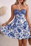 Halter Neck Cutout Vacation Dress