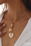 Paperchain Link Heart Charm Necklace