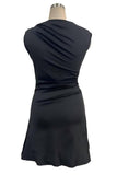 Asymmetric Shoulder Mini Dress