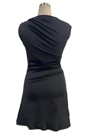 Asymmetric Shoulder Mini Dress