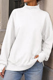 Mock Neck Drop Shoulder Sweatshirt
