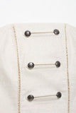 Double Button Detail Strapless Tank Top