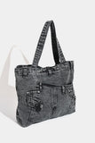 Patchwork Pocket Denim Tote Bag