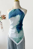 Pleated Halter Tank Top