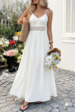 Lace-Trim Spaghetti Strap Midi Dress