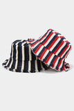 Striped Fringe Bucket Hat