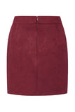 High-Waist Button Detail Slit Mini Skirt