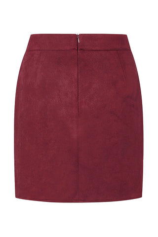 High-Waist Button Detail Slit Mini Skirt