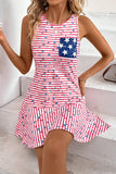 Striped Tank Dress with Star Pocket