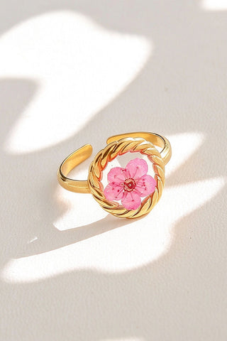 Floral Resin Statement Ring