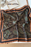 Paisley Print Satin Square Scarf