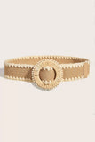 Textured Round Buckle Belt
