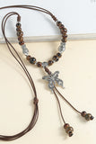Butterfly Charm Beaded Tassel Necklace