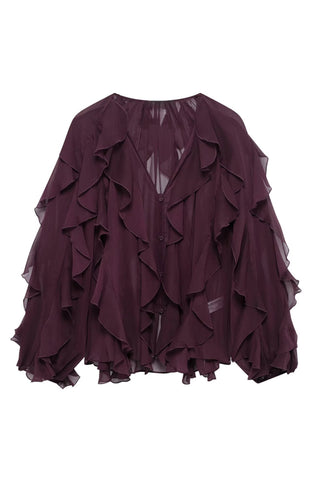 Ruffle Puff Sleeve Blouse